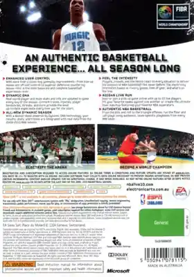 NBA Live 10 (USA) box cover back